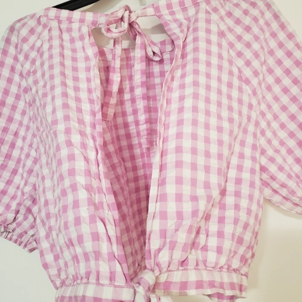 BP Gingham Open Back Crop Top - Picture 5 of 8